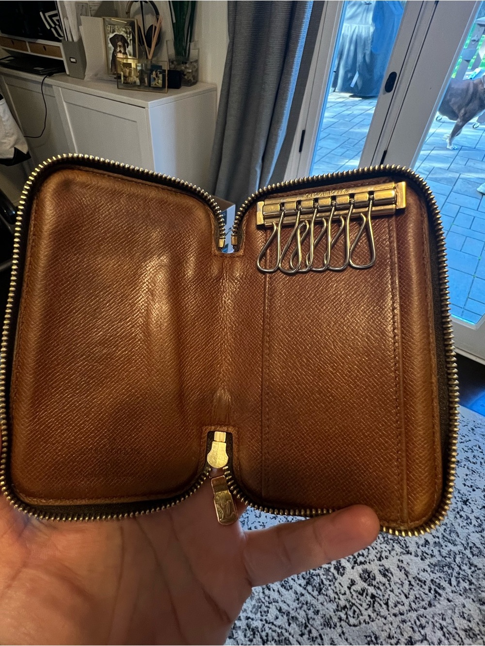 Louis Vuitton Monogram Canvas Zip Wallet in Brown and Gold - Picture 10 of 10